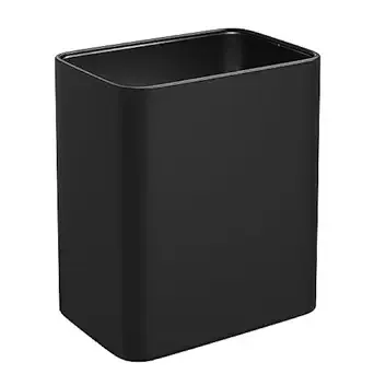 Cesun Small Bathroom Trash Can 2.1 Gallon Wastebasket, Modern Metal Garbage Can Office Waste Basket, Matte Black Stainless Steel Trash Bin for