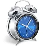 Peakeep Loud Alarm Clock for Heavy Sleepers Adults Metal 4 Inches Twin Bell Battery Operated Alarm Clocks for Bedrooms Decoration