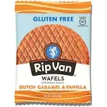 Rip Van Wafels Gluten-Free Dutch Caramel & Vanilla Stroopwafels, Healthy Snacks, Non-GMO, Low Sugar (6g), Low Calorie, 12 Count