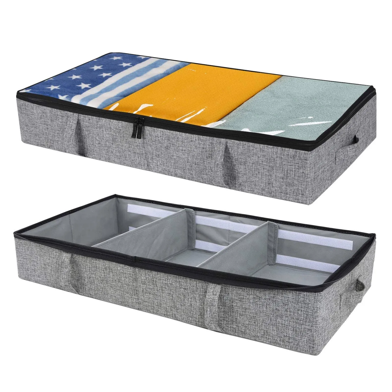 Under Bed Storage  Adjustable Dividers Storage Organizer With Sturdy 