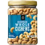 Member's Mark Unsalted Whole Cashews - 33 oz