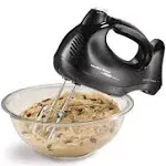 Hamilton Beach 6-Speed Electric Hand Mixer with Snap-On Case, Beaters, Whisk, Black (62692)