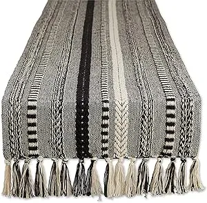 Dii Black Braided Stripe Table Runner - 15x108"