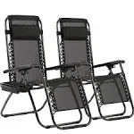 BestMassage Zero Gravity Patio Chairs with Pillow and Cup Holder