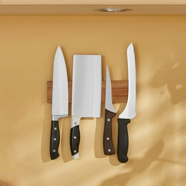 VEVOR Magnetic Knife Holder with Enhanced Strong Magnet No Drilling Knife Strips Organizer for Wall - 10"