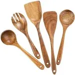 Wood Utensils Set for Cooking, Teak Wooden Spatula