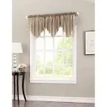 No. 918 Erica Crushed Sheer Voile Ascot Curtain, Taupe