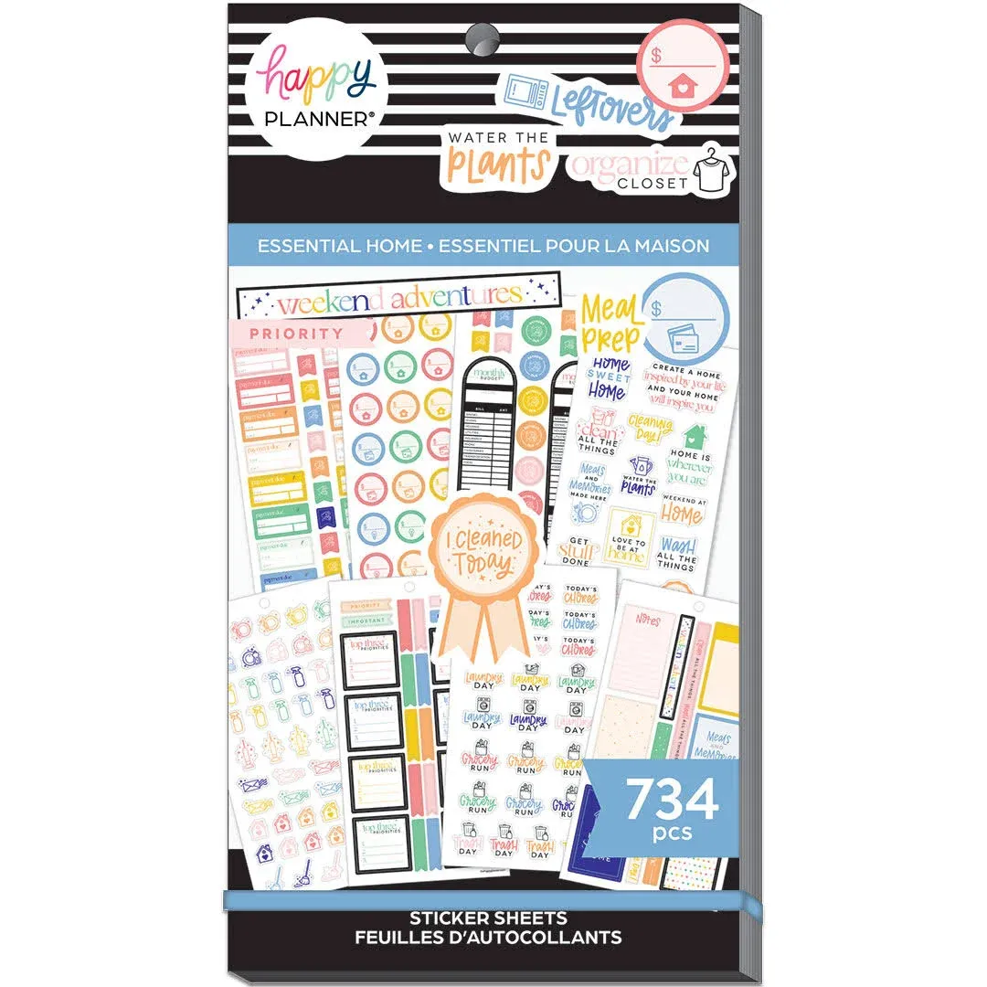 Me and My Big Ideas - Happy Planner Collection - Classic Sticker Sheet - Essential Home - Value Pack