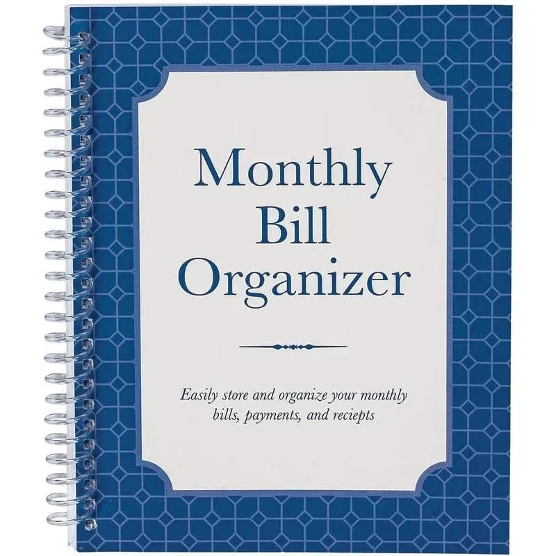 Starcrest Monthly Bill Organizer - 7" x 9" Spiral-Bound File Folder with 12 Pages