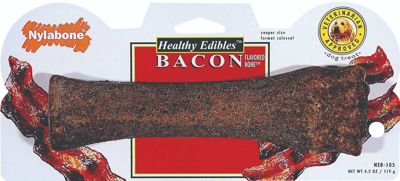 Nylabone Healthy Edibles Bacon Dog Treat - 6.7 oz packet