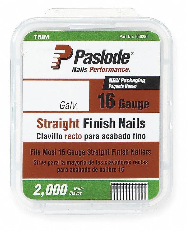 Paslode Finish Nails, Straight, Galvanized, 2-1/2 Inches - 1 package