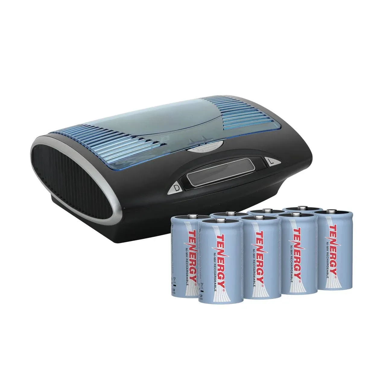 Tenergy Combo: T9688 Universal LCD Battery Charger + 8 D 10000mAh NiMH ...