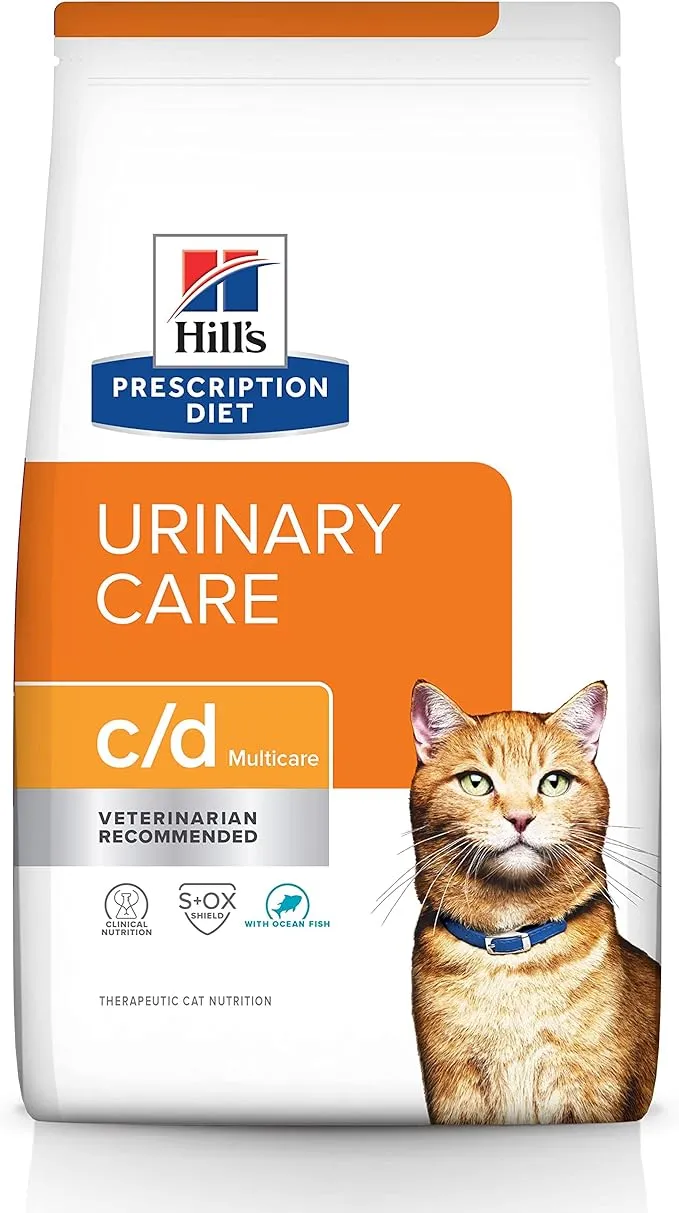 Hill's Prescription Diet c/d Multicare Urinary Care with Ocean Fish Dry Cat Food, Veterinary Diet, 4 lb. Bag