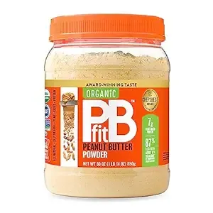 Pbfit All-Natural Organic Peanut Butter Powder, Powdered Peanut Spread from Real Roasted Pressed Peanuts, 8g of Protein, 30 Ounce Pack of 1