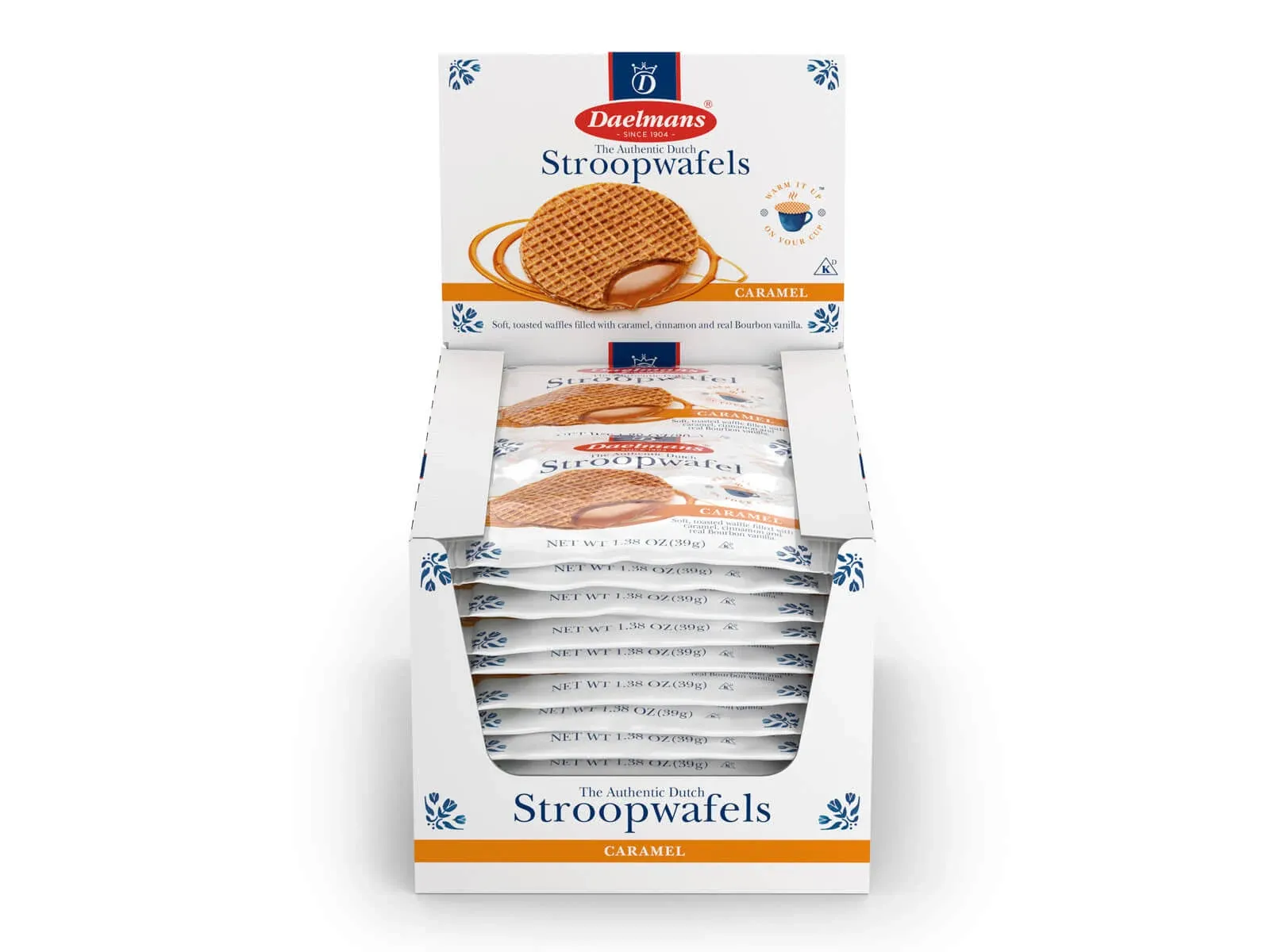 Daelmans Stroopwafels, Dutch Waffles Soft Toasted, Caramel, Office Snack, Jumbo