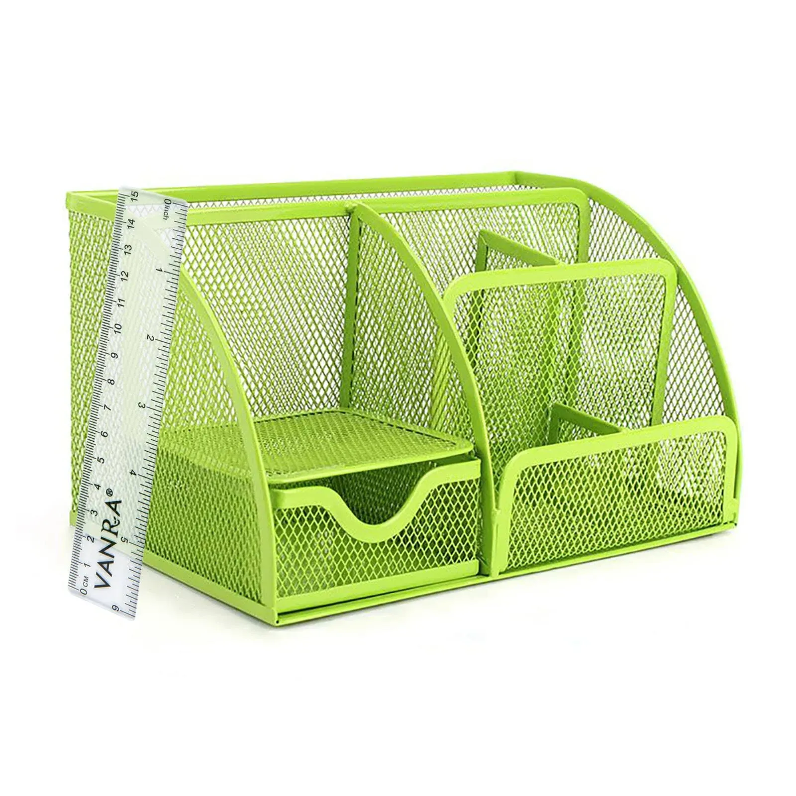 VANRA Office Supply Caddy Mesh Desk Organizer School Supply Holder 6 Compartm...