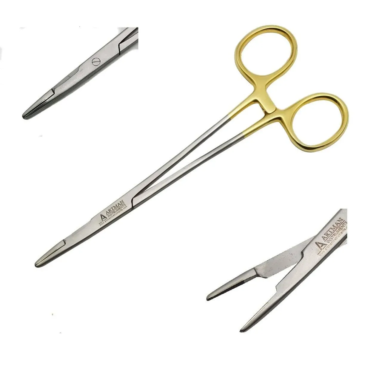 Olsen Hegar Needle Holder, Needle Driver with Scissors Cutting Edges, Scissor Clamp Forceps with Tungsten Carbide ARTMAN Brand (6 Inch)