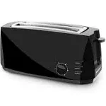 Elite Gourmet 4 Slice Long Slot Cool Touch Toaster, Black