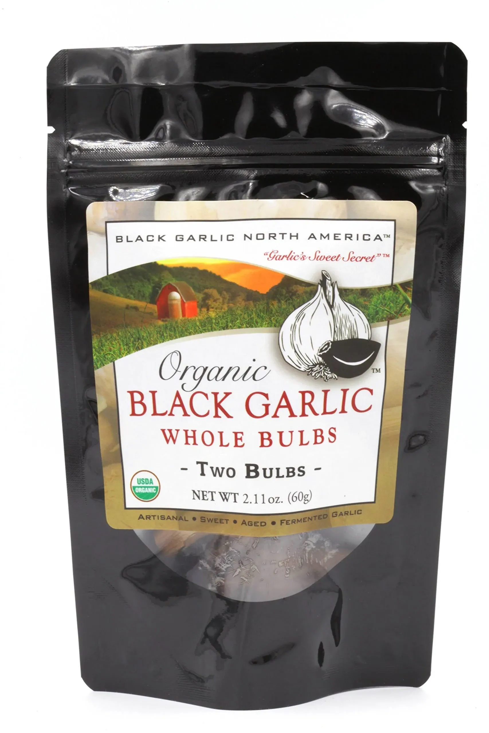 Black Garlic Organic American Whole Bulbs (2 per Package) 60 G...