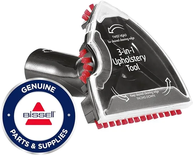 BISSELL 3-in-1 Stair and Upholstery Tool | for Use Upright and Portable Carpet Cleaners | 2369, One Size, Black