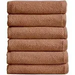 Cotton Quick Dry Popcorn Bath Towel - Great Bay Home (Clay, Hand Towel - Set of 6)