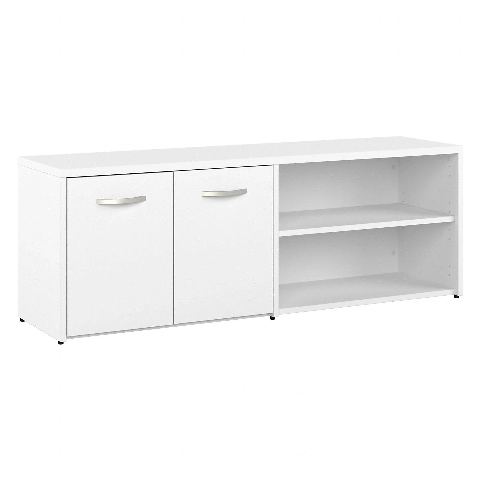 Bush Business Furniture Hybrid 21" Low Storage Cabinet with Doors and 6 Shelves, White (HYS160WH-Z)