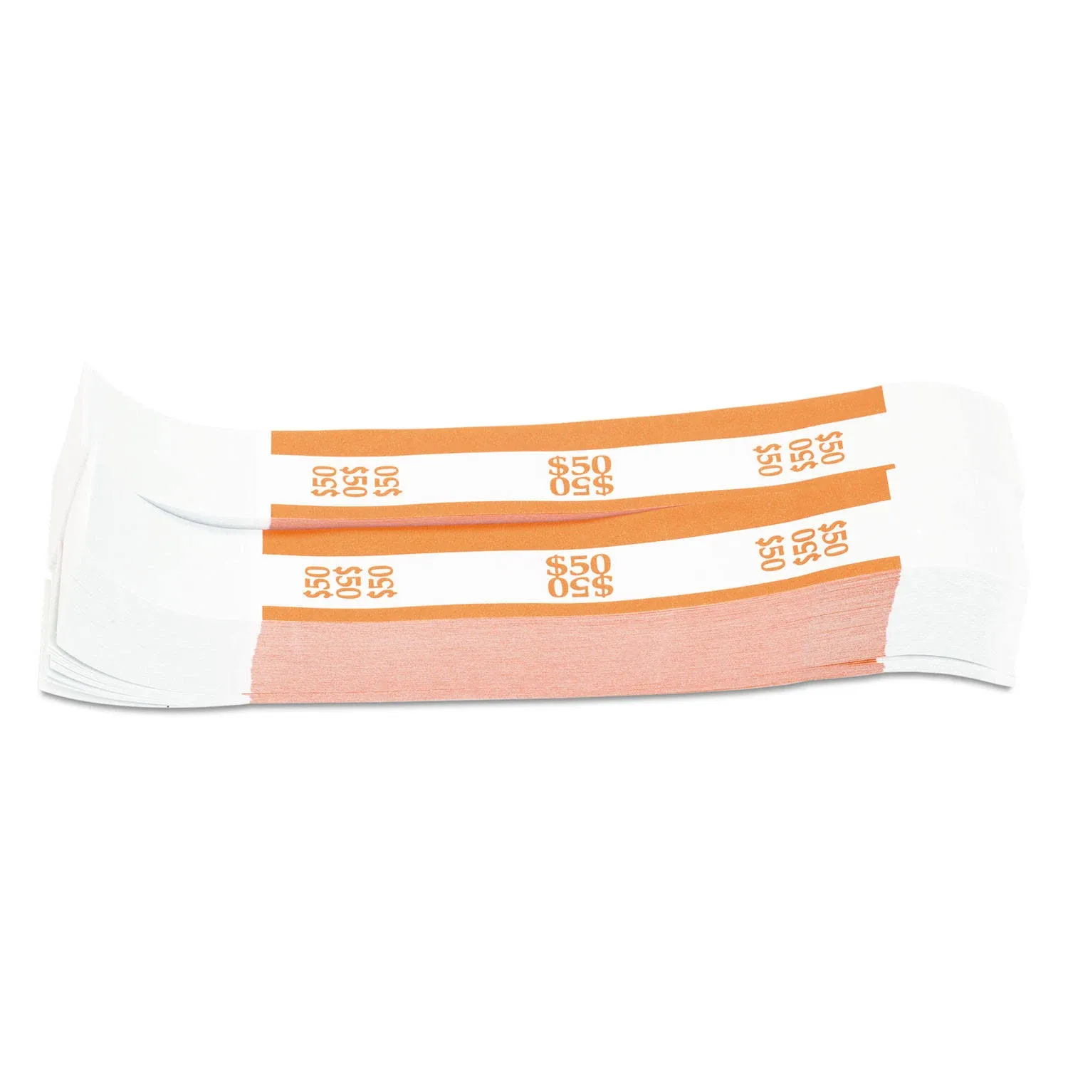 Pap-R Products Currency Straps, Orange, $50 In Dollar Bills, 1000 Bands/pack