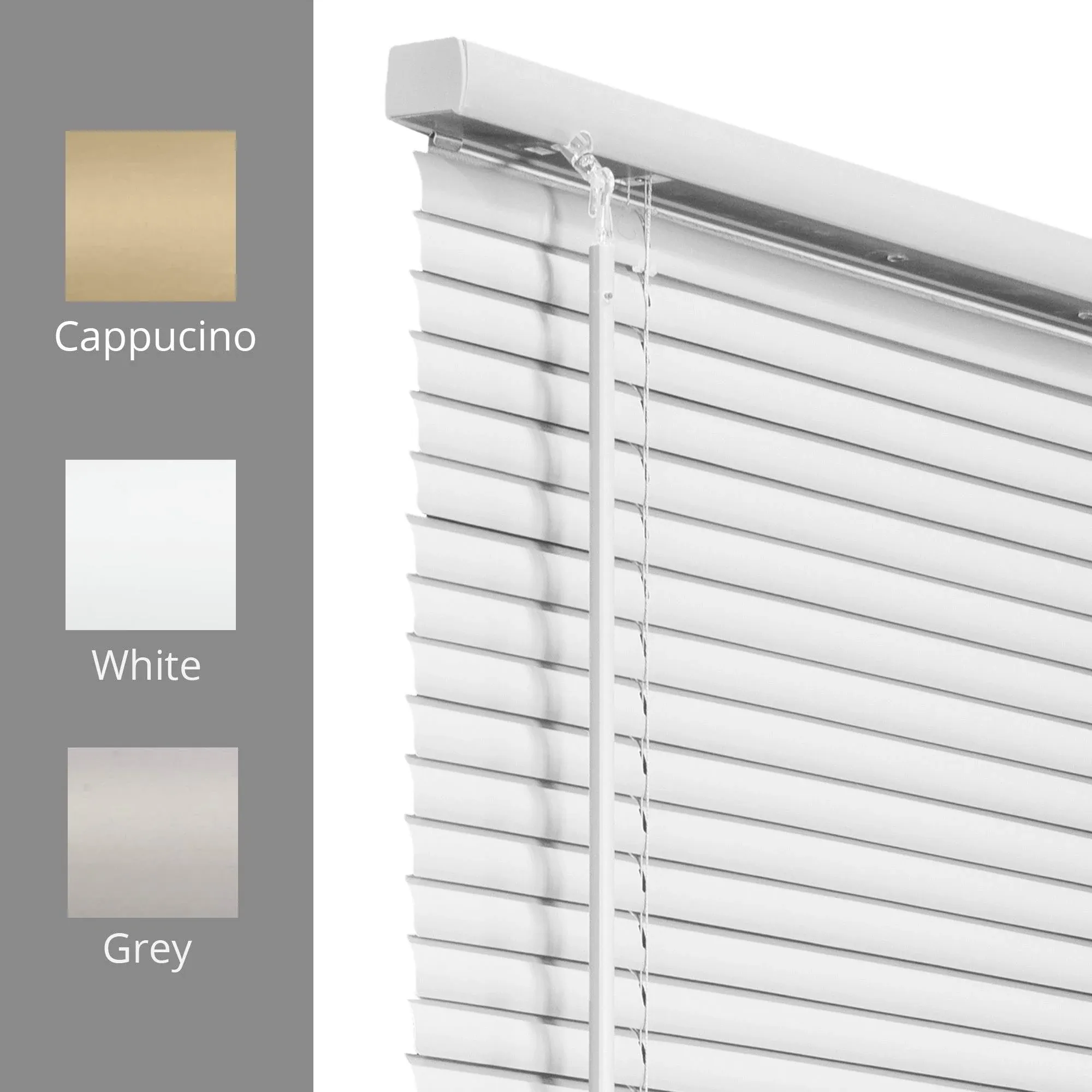 Chicology Cordless 1-Inch Vinyl Mini Blinds, Size: 17 inch x 72 inch, White