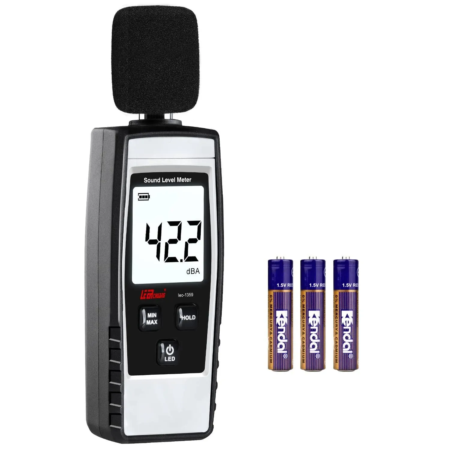 Decibel Meter, Portable SPL Meter (Sound Pressure Level Meter), Digital Grey 