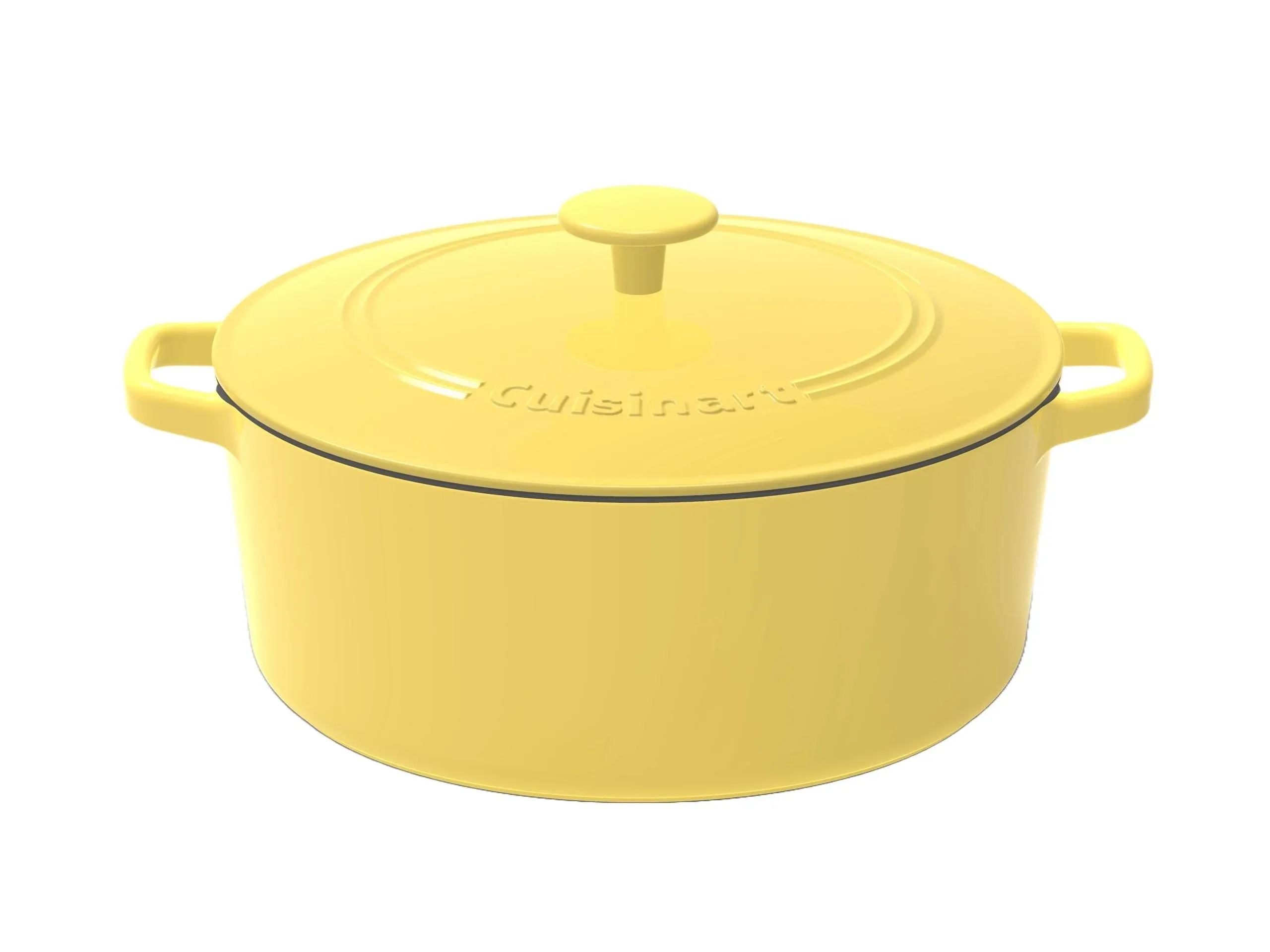 Cuisinart Chef's Classic Enameled Cast Iron 7-Quart Round Covered Casserole, Yellow