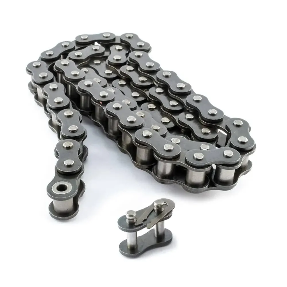 PGN #40 Roller Chain - 5 Feet + Free Connecting Link - Carbon Steel Chains for B