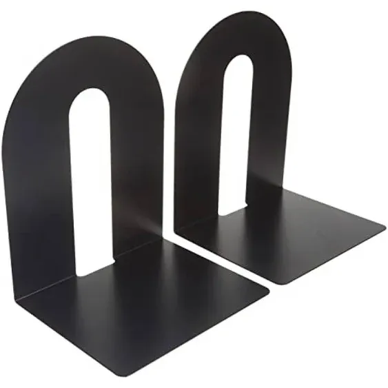 Officemate Heavy Duty 10" Bookends, Non-Skid Base, Black, Pair (93142)