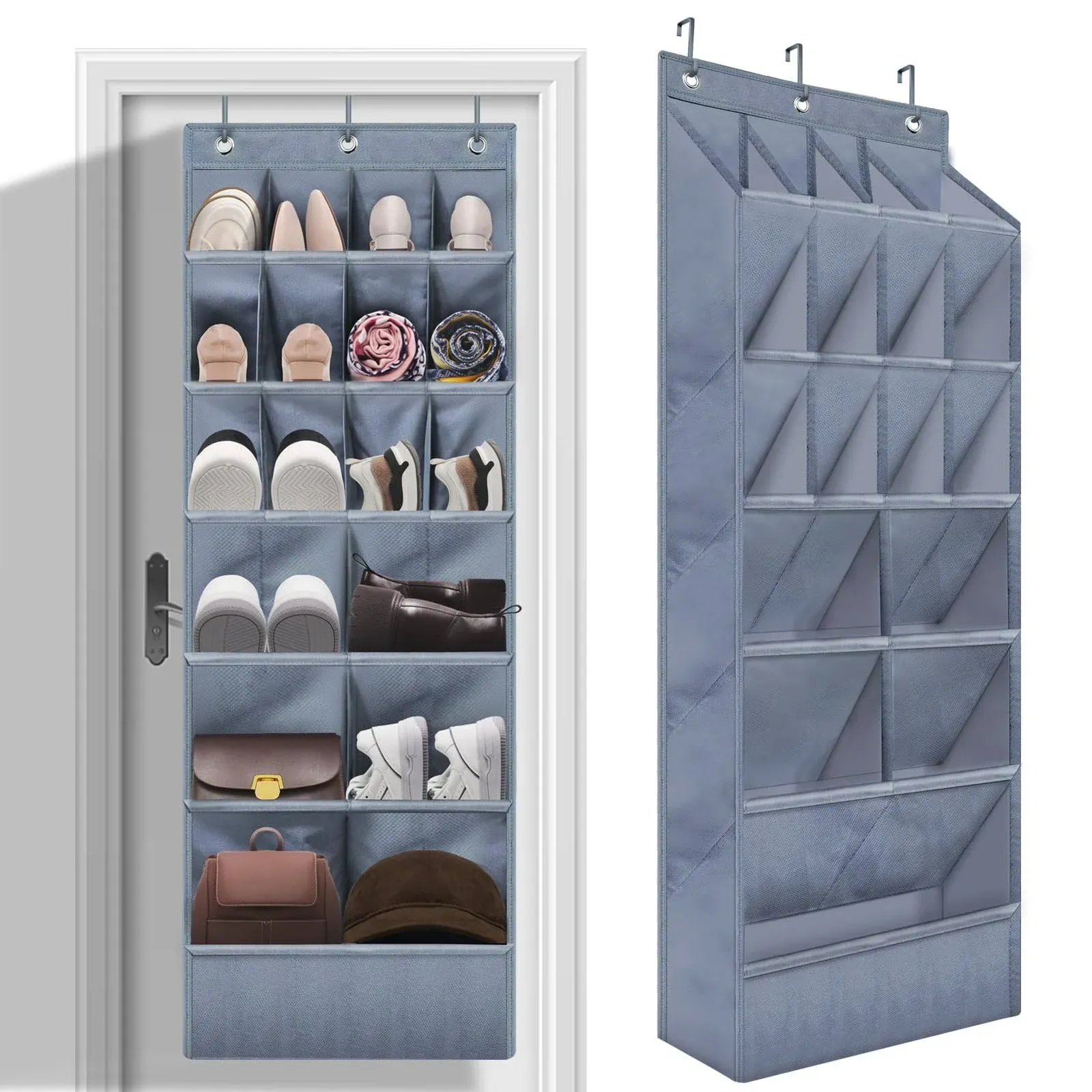 Over the Door Shoe Organizers Hanging Shoe Organizers 1 Pack GREY-20+ Pairs