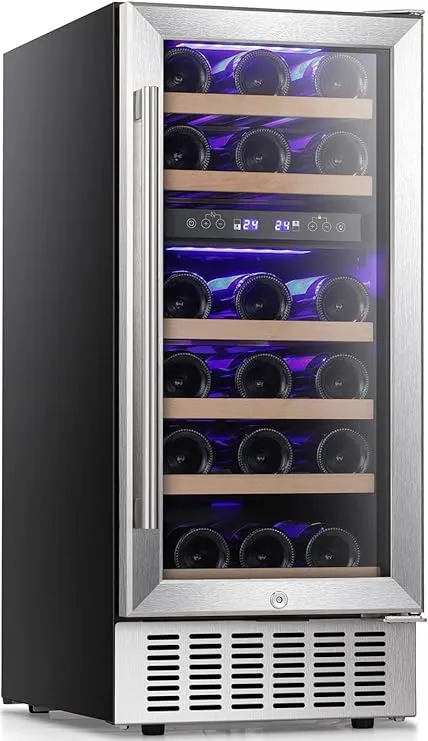 24 Inch Wooden Shelves Built-in Wine Fridges Cooler Beverage Refrigerator W51145B