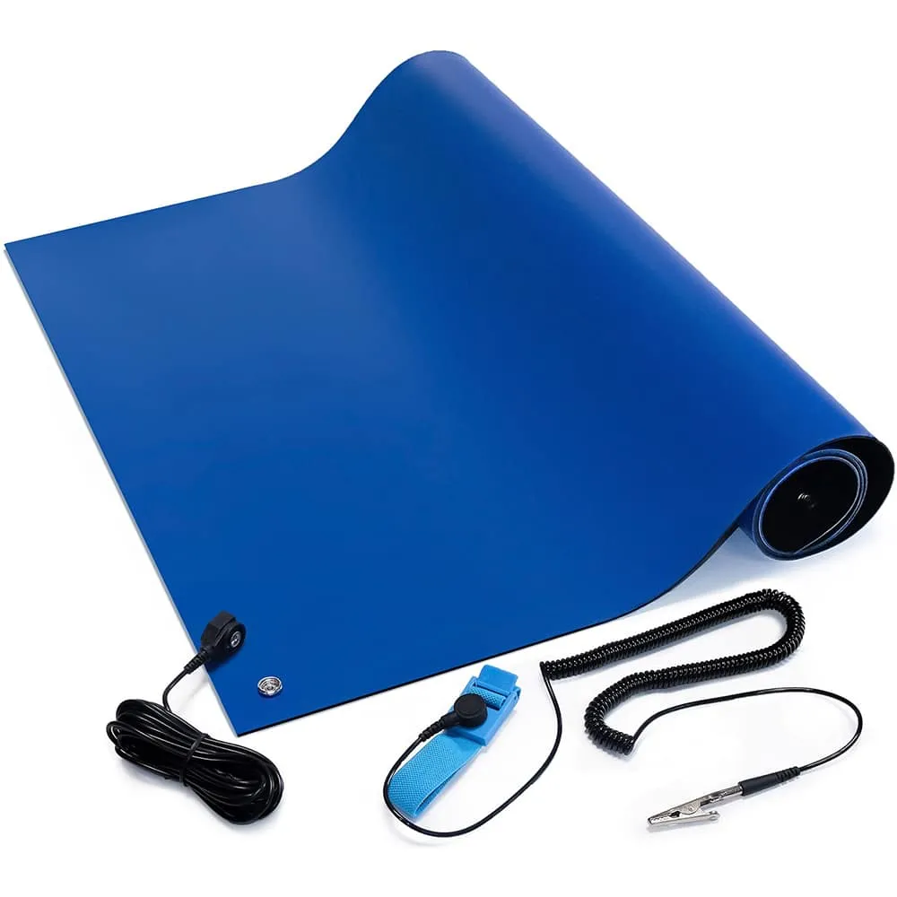 ESD Anti-Static Soldering Rubber Mat Kit, 2 Ft. x 4 Ft., Blue