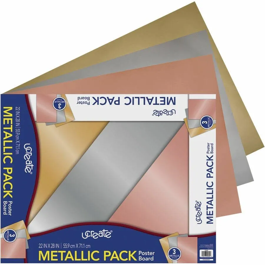 Pacon UCreate Metallic Poster Board - Pkg of 3