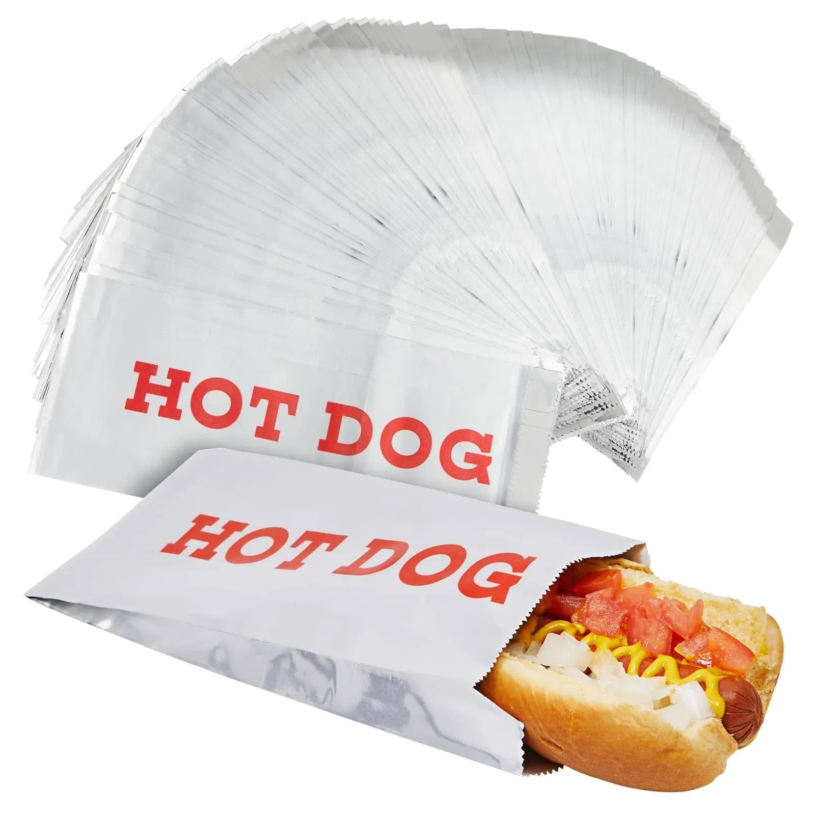 Stockroom Plus 200 Pack Individual Hot Dog Foil Wrappers for Food Trucks, Concession Stands, Restaurants, Fairs (3.7 x 9 in)