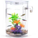  Betta Fish Tank, 360 Aquarium with LED Light, 1 Gallon Fish Bowl, Small Fish 