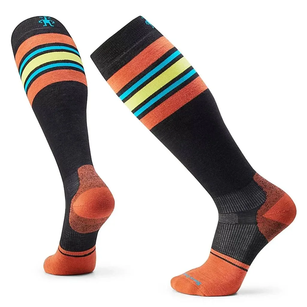 Smartwool Targeted Cushion Stripe Extra Stretch Over The Calf Socks XL Black