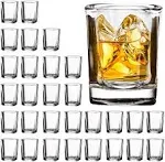 30 Pack Heavy Base Shot Glasses Bulk, 2.2 Oz Square Shot Glasses Set, Clear Espr