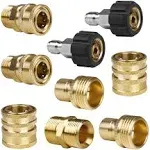 Pressure Washer Adapter Set Quick Disconnect M22 Swivel to 3/8&#034; Quick Connect US