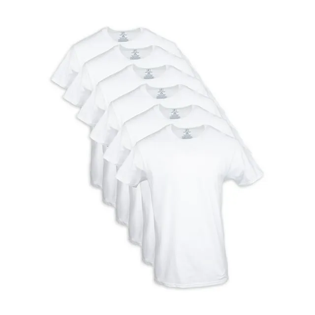 George Men's Crew T-Shirts, 6-Pack, Size: 3XL, White