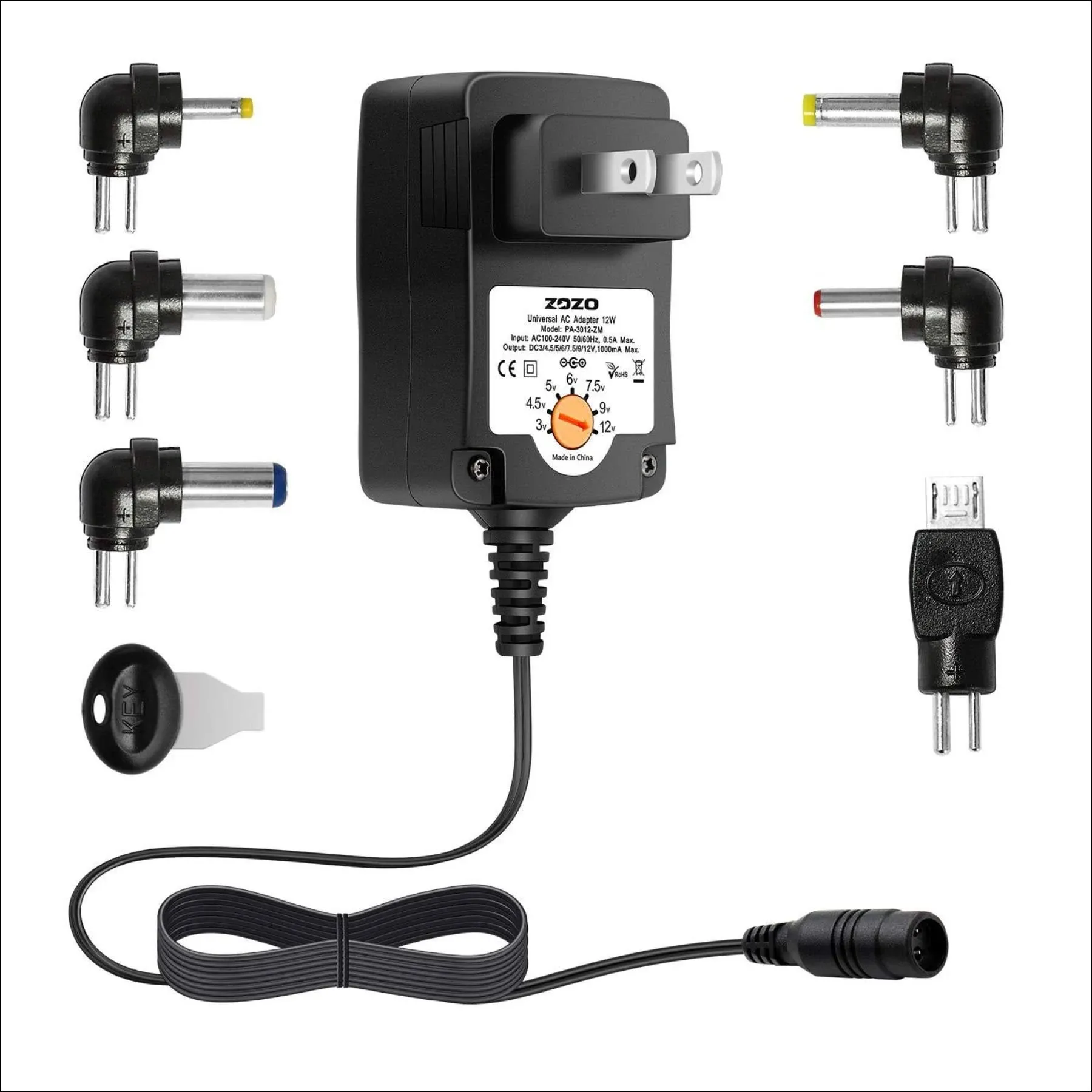 Zozo 12W Universal AC Adapter