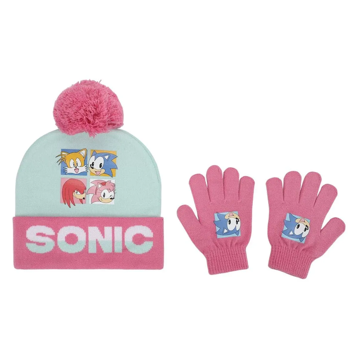 Sonic the Hedgehog Youth Cuffed Beanie and Gloves Set