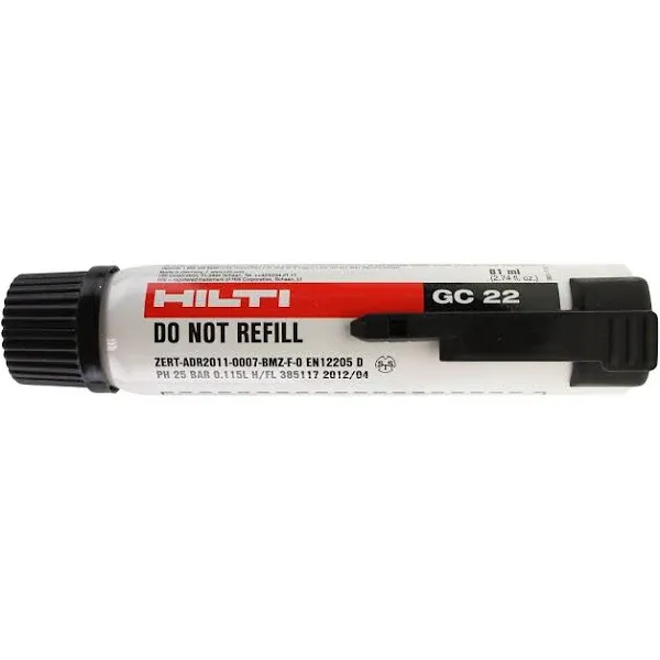 Hilti 38867 GC-22 Gas Canister for Gx-120, 2.74 fl. oz, 81ml