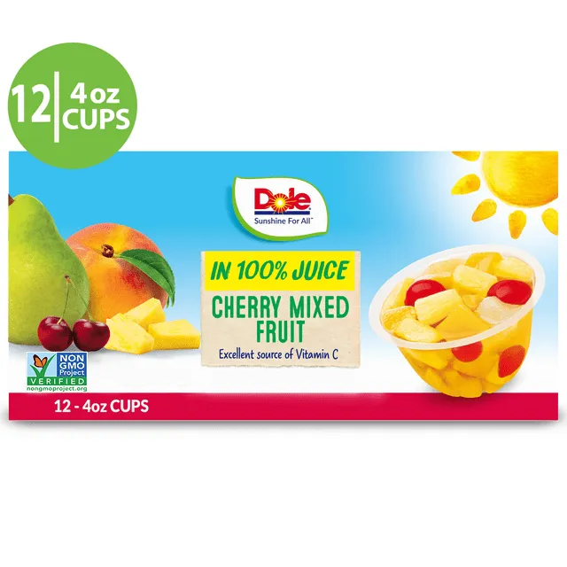 Dole Cherry Mixed Fruit - 12 pack, 4 oz cups