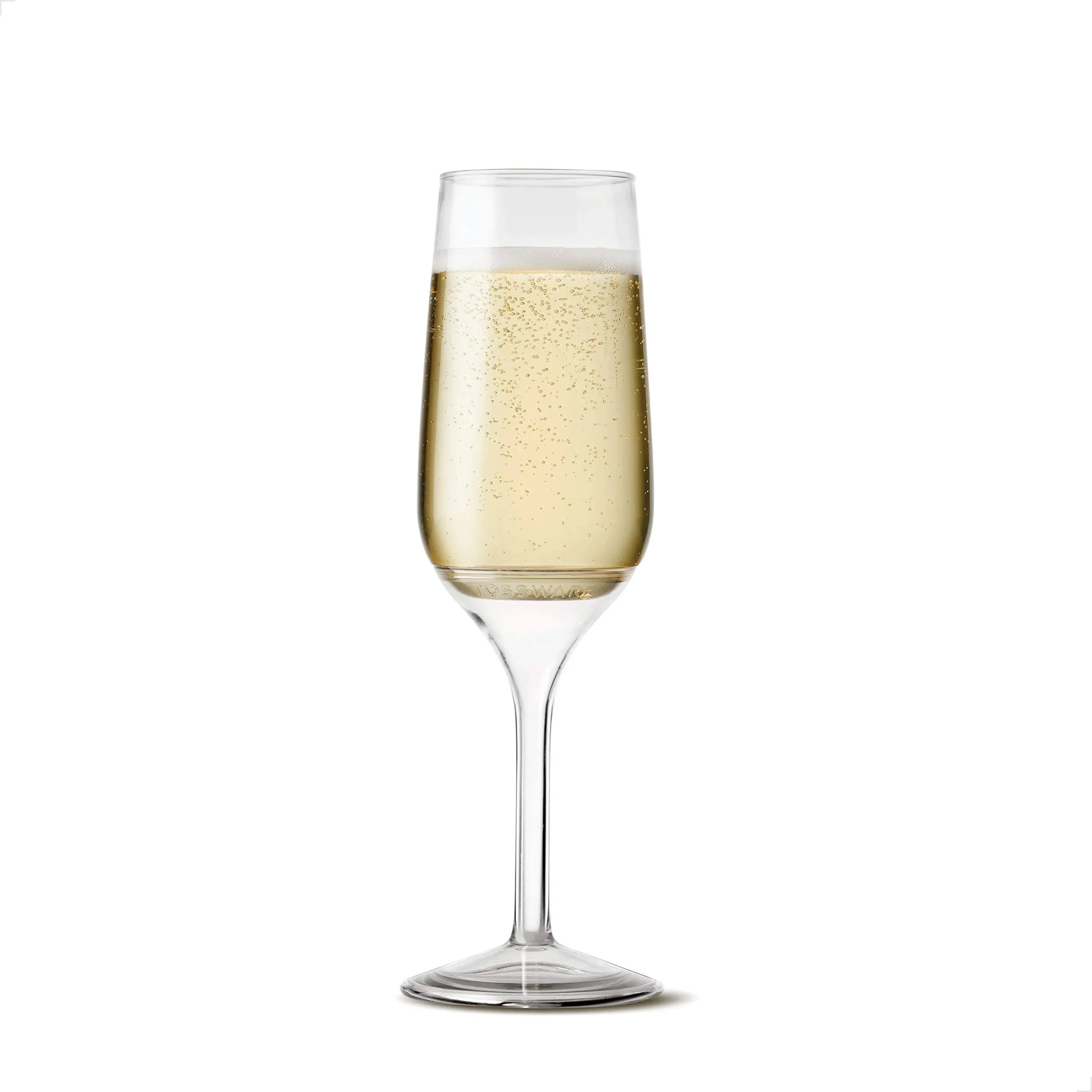 TOSSWARE Pop 6oz Stemmed Flute Recyclable & Crystal Clear Unbreakable Plastic Champagne Glasses, Set of 12