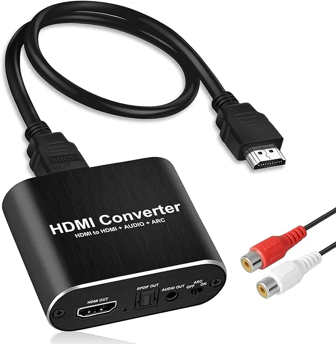 avedio Links 4K@60Hz HDMI Audio Extractor, HDMI to HDMI + Optical Toslink SPDIF + 3.5mm Aux Stereo Audio Out, HDMI Audio Converter Adapter Splitter