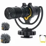 Deity V-Mic D4 Duo Video Microphone Dual Mono/Stereo Recording Interview Mic with Shock Mount for Vlog Pocket Cam DSLR Camera