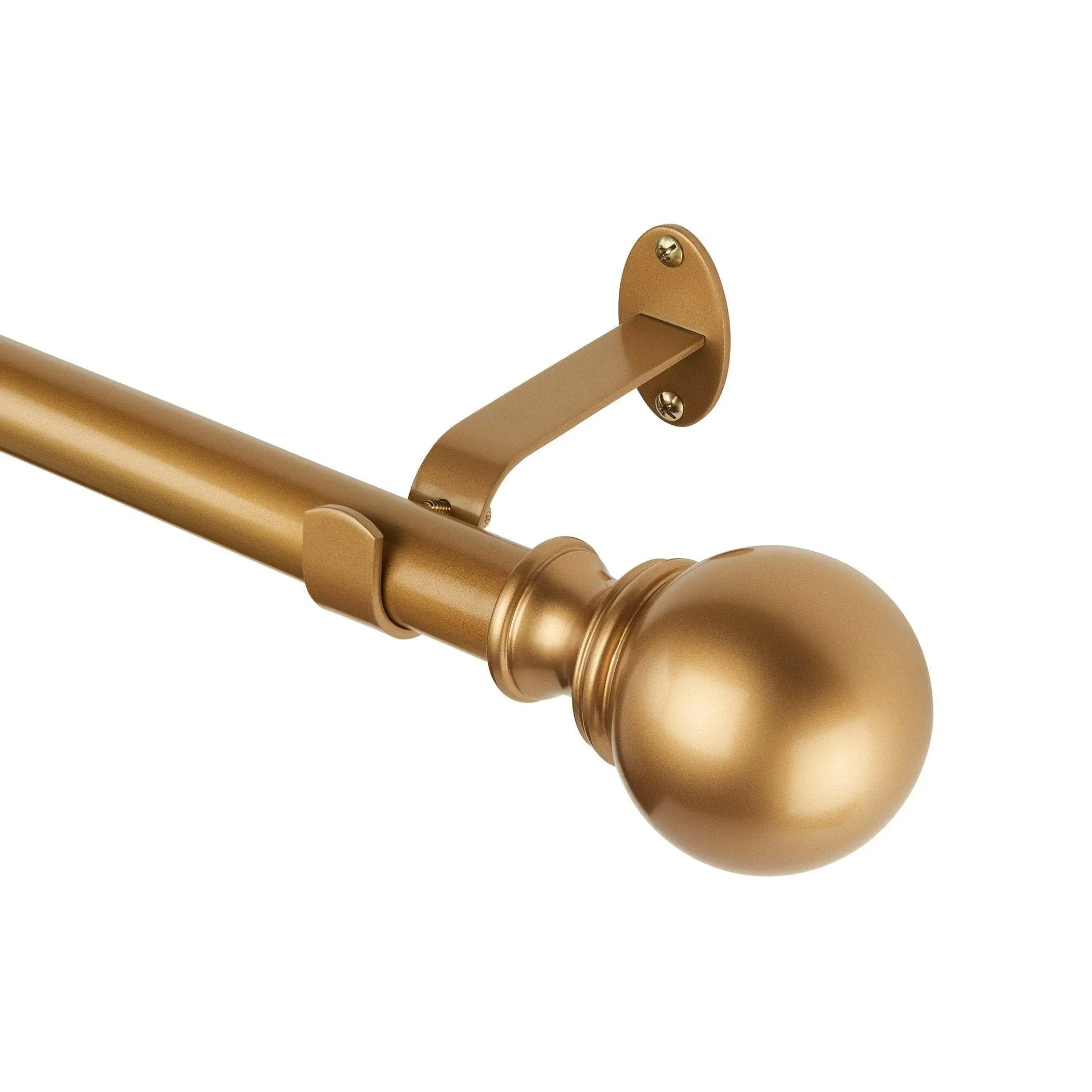 Elrene Home Fashions Cordelia Adjustable Curtain Rod with Ball Finials, 28"-48" - Antique Bronze